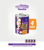 Real Friend Yetişkin Kedi Maması Tavuklu Parça Etli Soslu Konserve 400 Gr