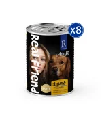 Real Friend Adult Kuzu Etli Parça Etli Soslu Yetişkin Köpek Konservesi 400 Gr