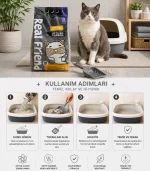 Real Friend Aktif Karbonlu Süper Premium % 100 Doğal Kedi Kumu 10 Lt - Görsel 4