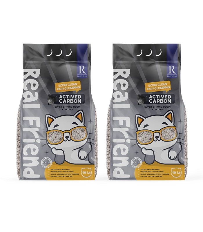 Real Friend Aktif Karbonlu Süper Premium % 100 Doğal Kedi Kumu10 Lt x 2 Real Friend Aktif Karbonlu Süper Premium % 100 Doğal Kedi Kumu10 Lt x 2 - Görsel 1