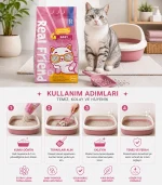 Real Friend Bebek Pudrası Kokulu Premium %100 Doğal Topaklanan Kedi Kumu 10 Lt - Görsel 4