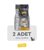 Real Friend Aktif Karbonlu Süper Premium % 100 Doğal Kedi Kumu10 Lt x 2