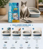 Real Friend Marsilya Sabun Kokulu Süper Premium %100 Doğal Kedi Kumu 10 Lt x 2 - Görsel 4