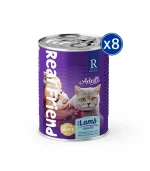 Real Friend Yetişkin Kedi Maması Kuzu Etli Parça Etli Soslu Konserve 400 Gr