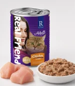 Real Friend Yetişkin Kedi Maması Tavuklu Parça Etli Soslu Konserve 400 Gr - Görsel 3