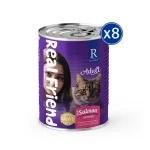 Real Friend Yetişkin Kedi Yaş Maması Somonlu Parça Etli Soslu 400 Gr